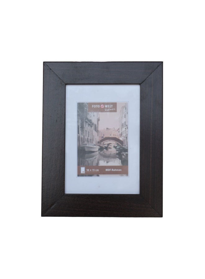 طقم من 2 إطار صور من MDF مقاس 15 × 20 سم مع حامل وإمكانية التعليق على الحائط، بلون خشبي داكن، إطار صور أنيق للمنزل والمكتب وغرفة النوم وغرفة المعيشة - Image 2